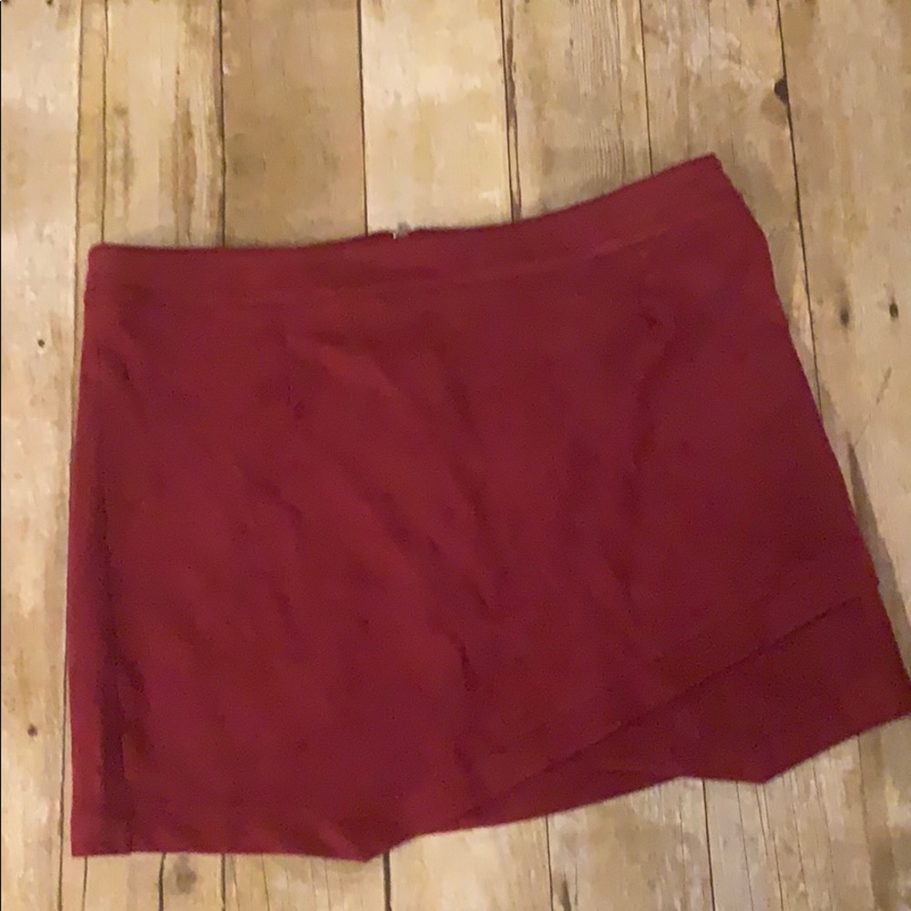 Cranberry suede skirt